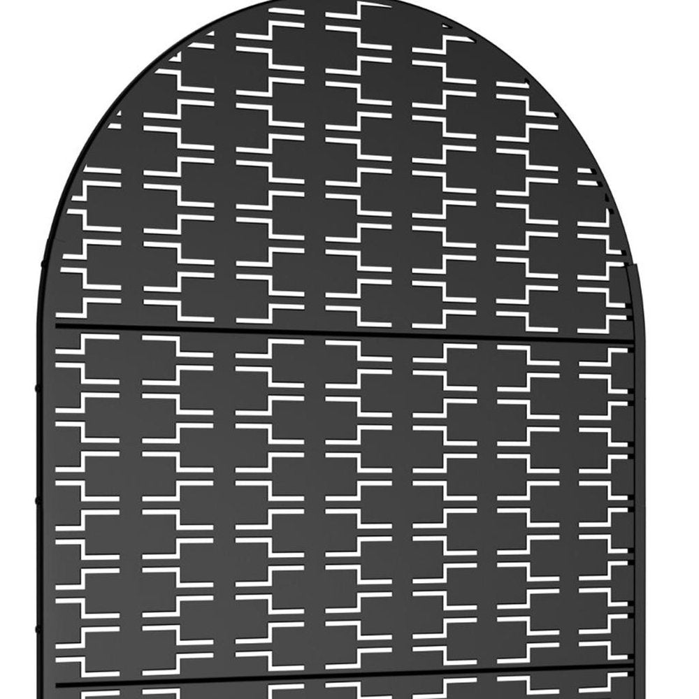 72" Black Steel Three Panel Outdoor Privacy Screen