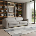 89" Light Gray Top Grain Leather Reclining Sofa