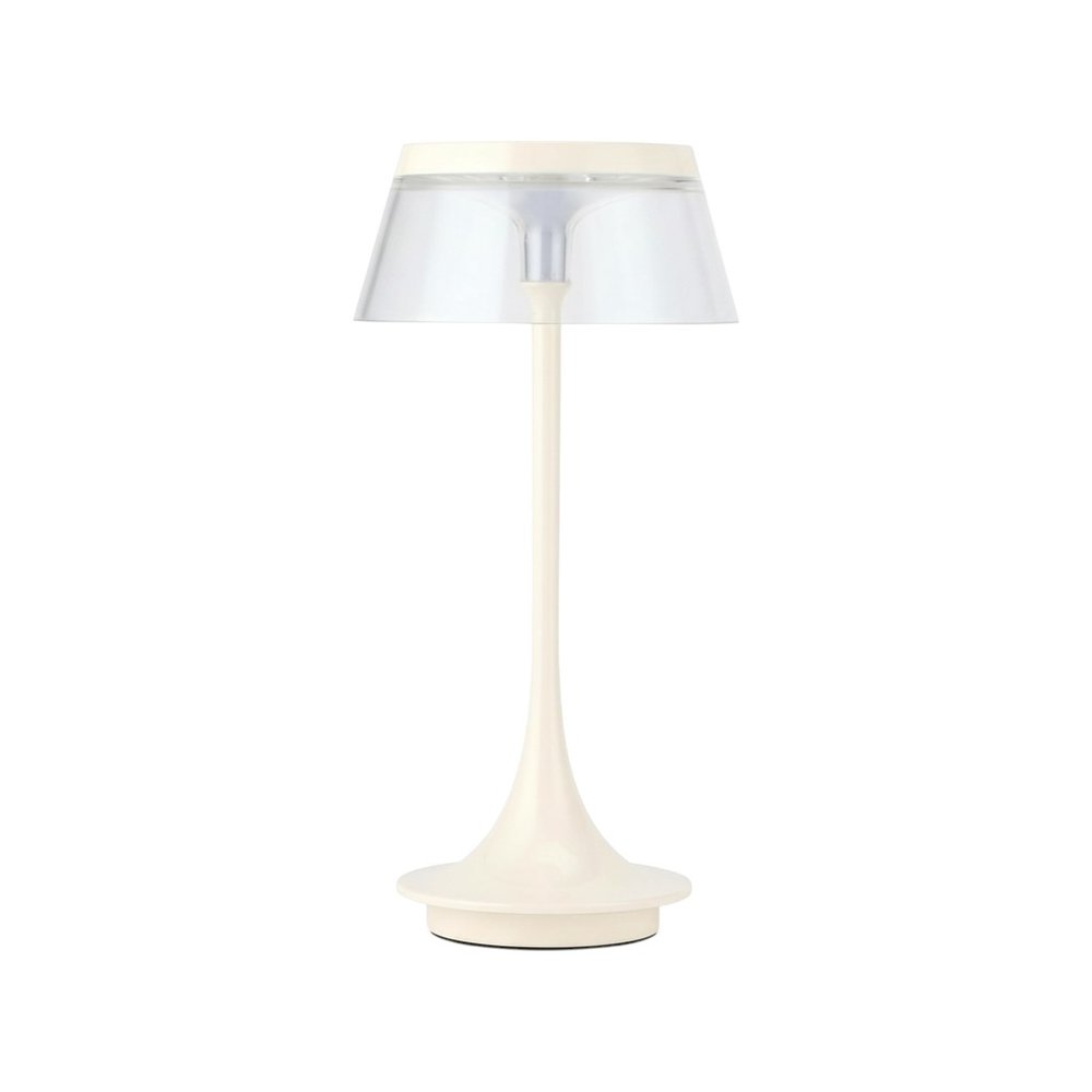 Set of Two 11" White Geometric USB Bedside Lamps With Novelty Shades
