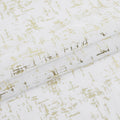 72" White And Gold Abstract Shower Curtain on a white background