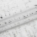 72" White And Silver Abstract Shower Curtain on a white background