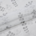 72" White And Silver Floral Shower Curtain on a white background