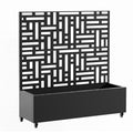 47" X 47" Black Galvanized Metal Rectangular Planter Box