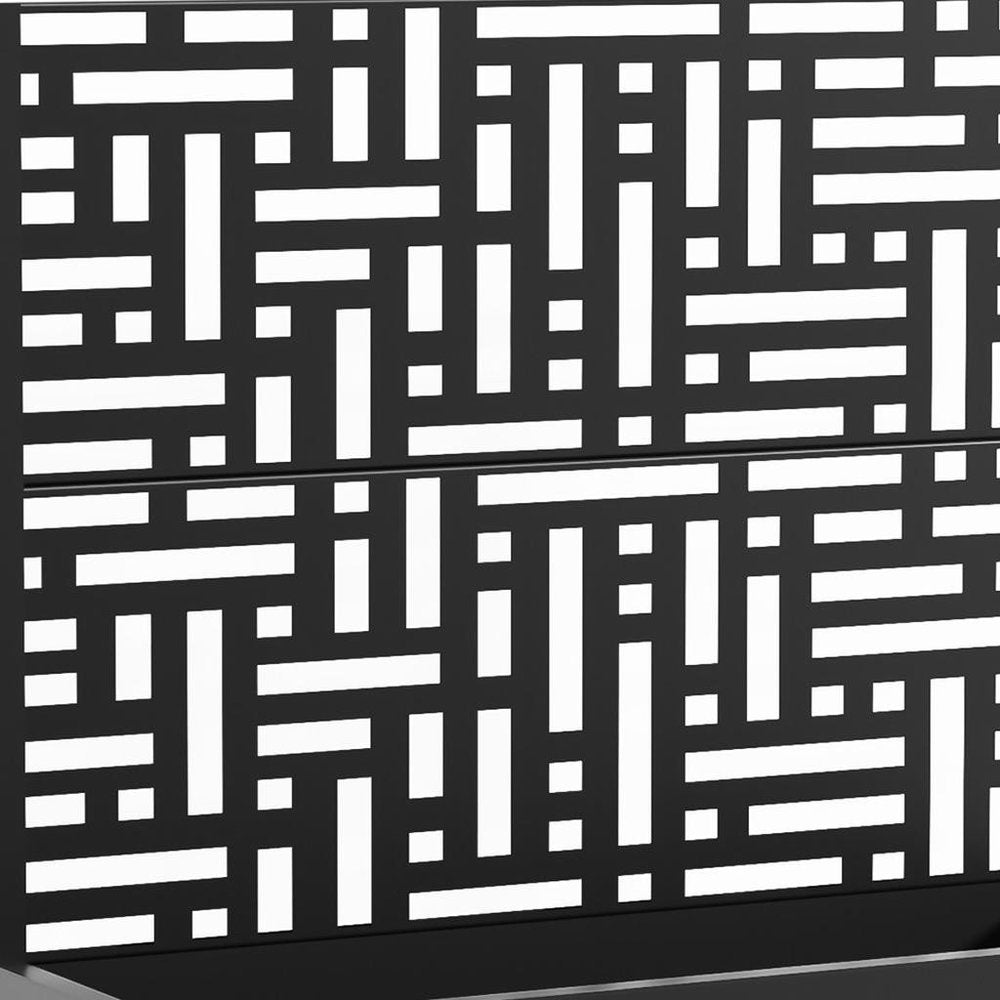 47" X 47" Black Galvanized Metal Rectangular Planter Box