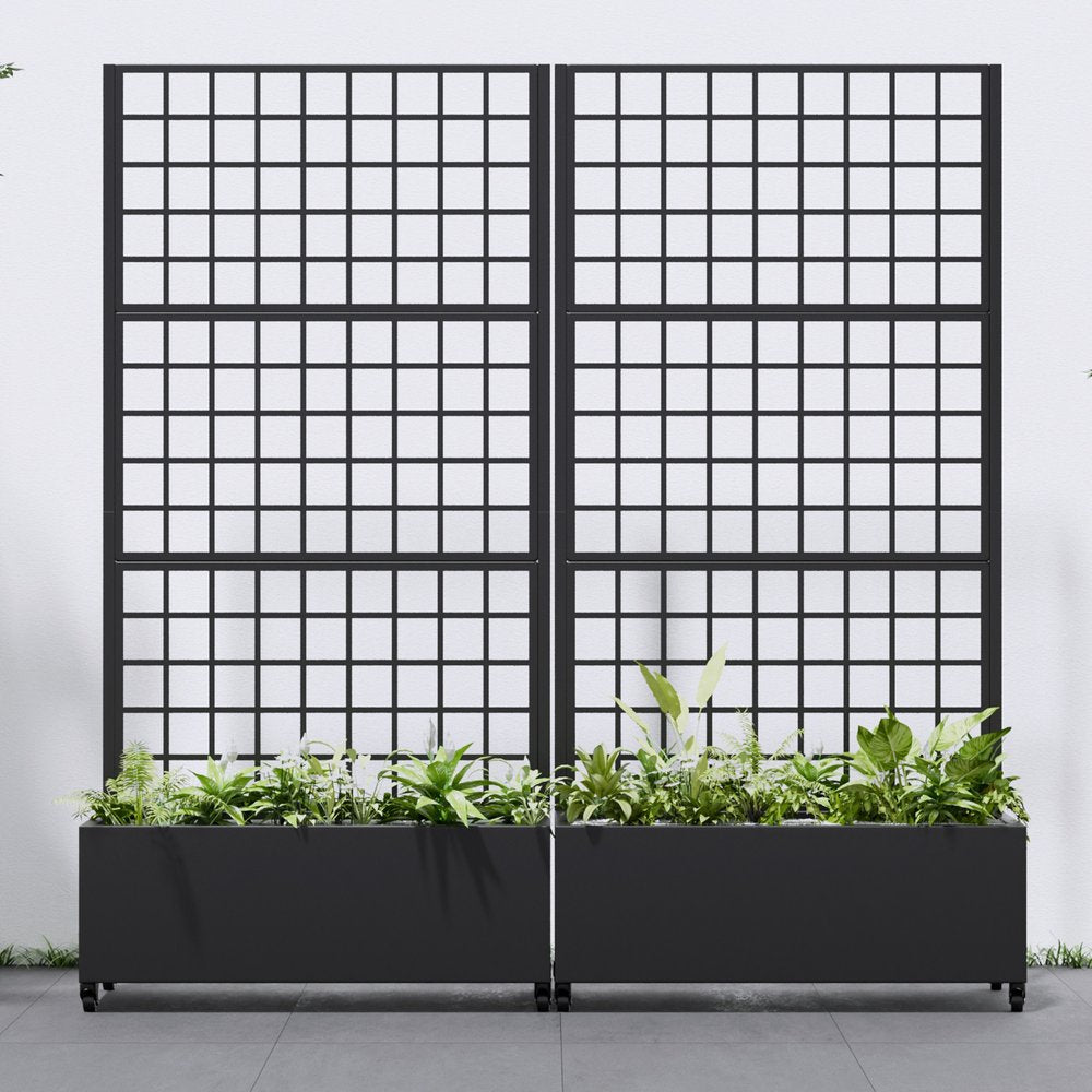 71" X 35" Black Galvanized Metal Rectangular Planter Box
