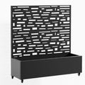 47" X 47" Black Galvanized Metal Rectangular Planter Box