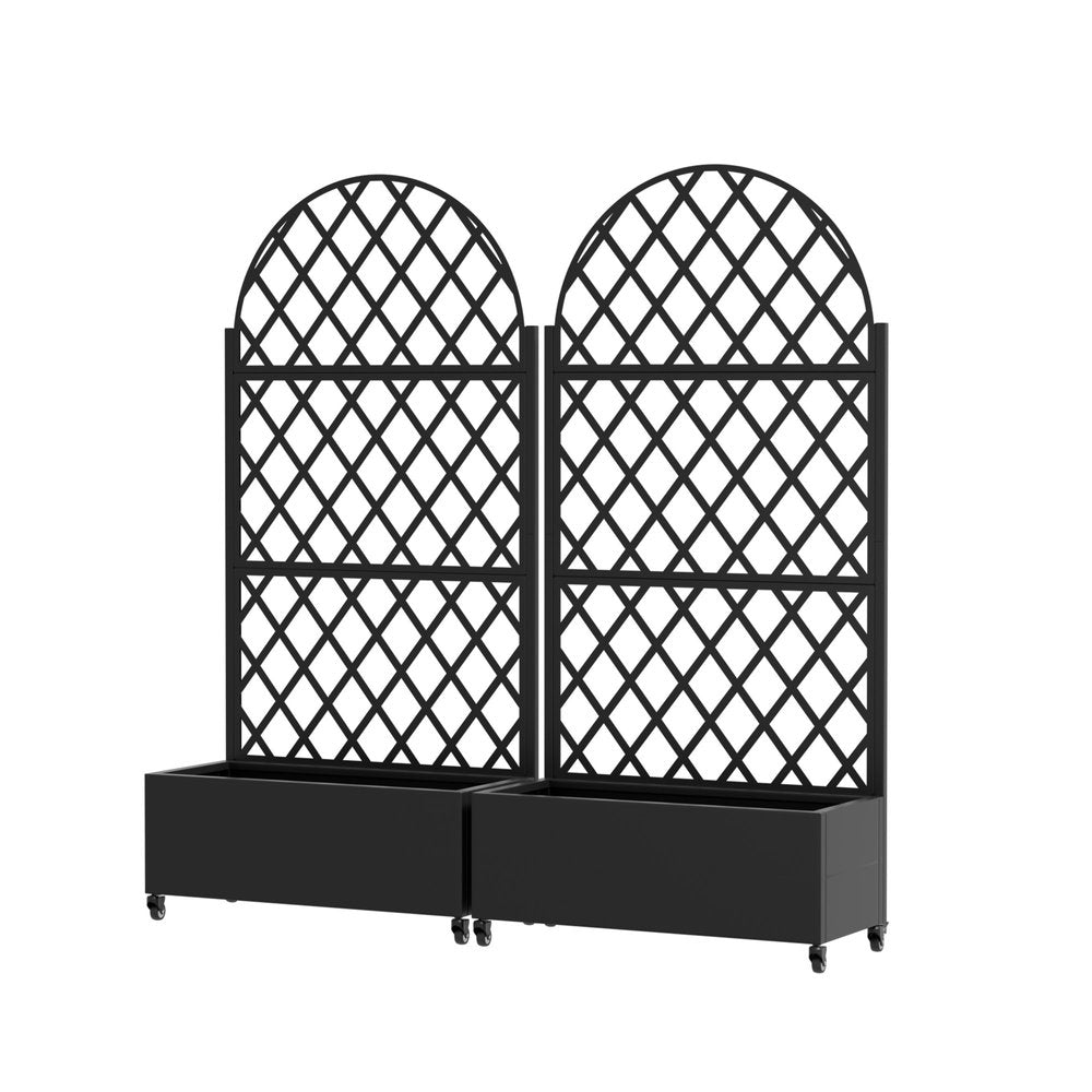 71" X 35" Black Galvanized Metal Rectangular Planter Box