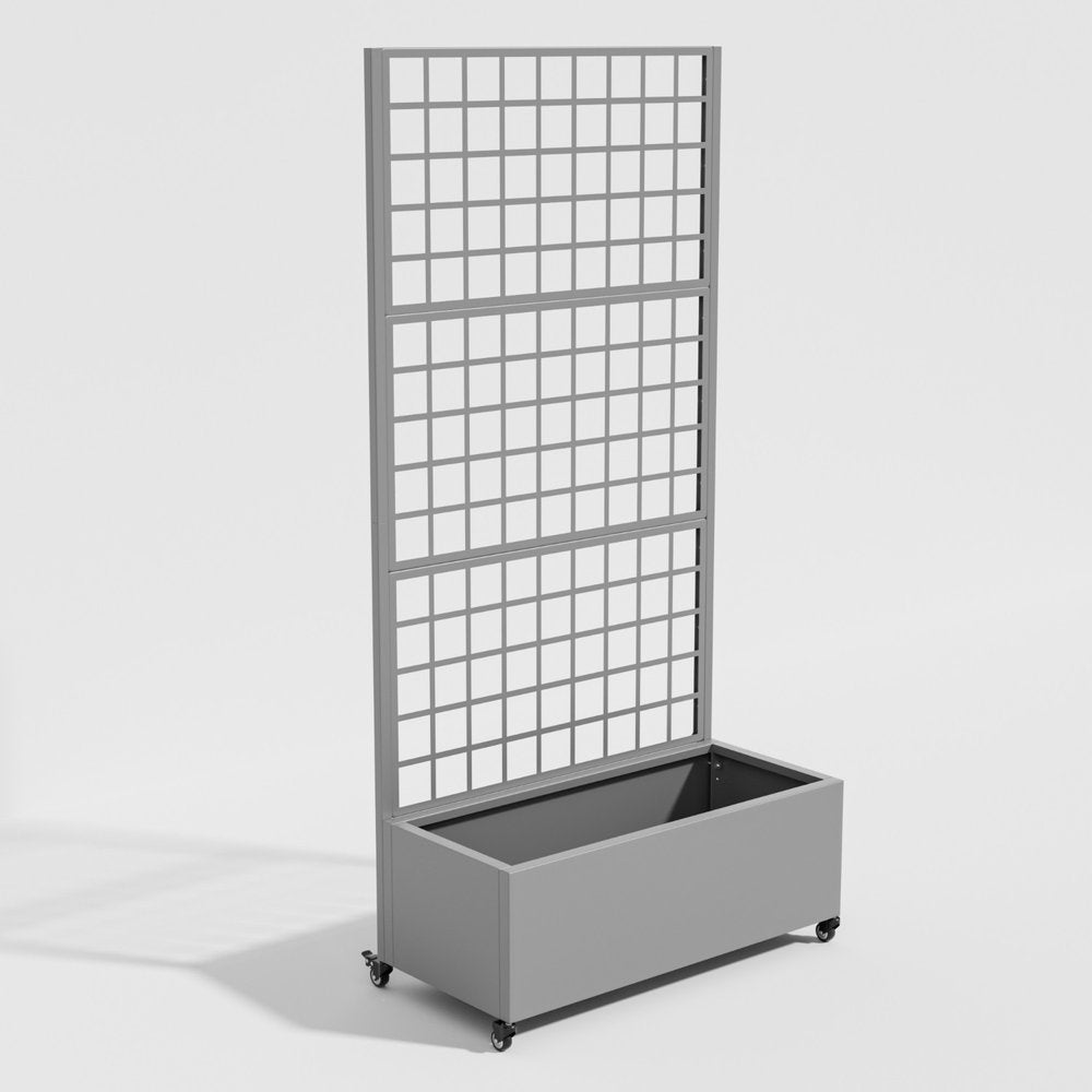 71" X 35" Gray Galvanized Metal Rectangular Planter Box