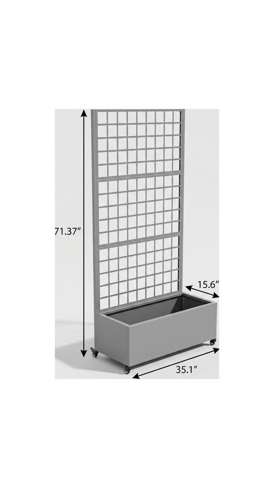 71" X 35" Gray Galvanized Metal Rectangular Planter Box