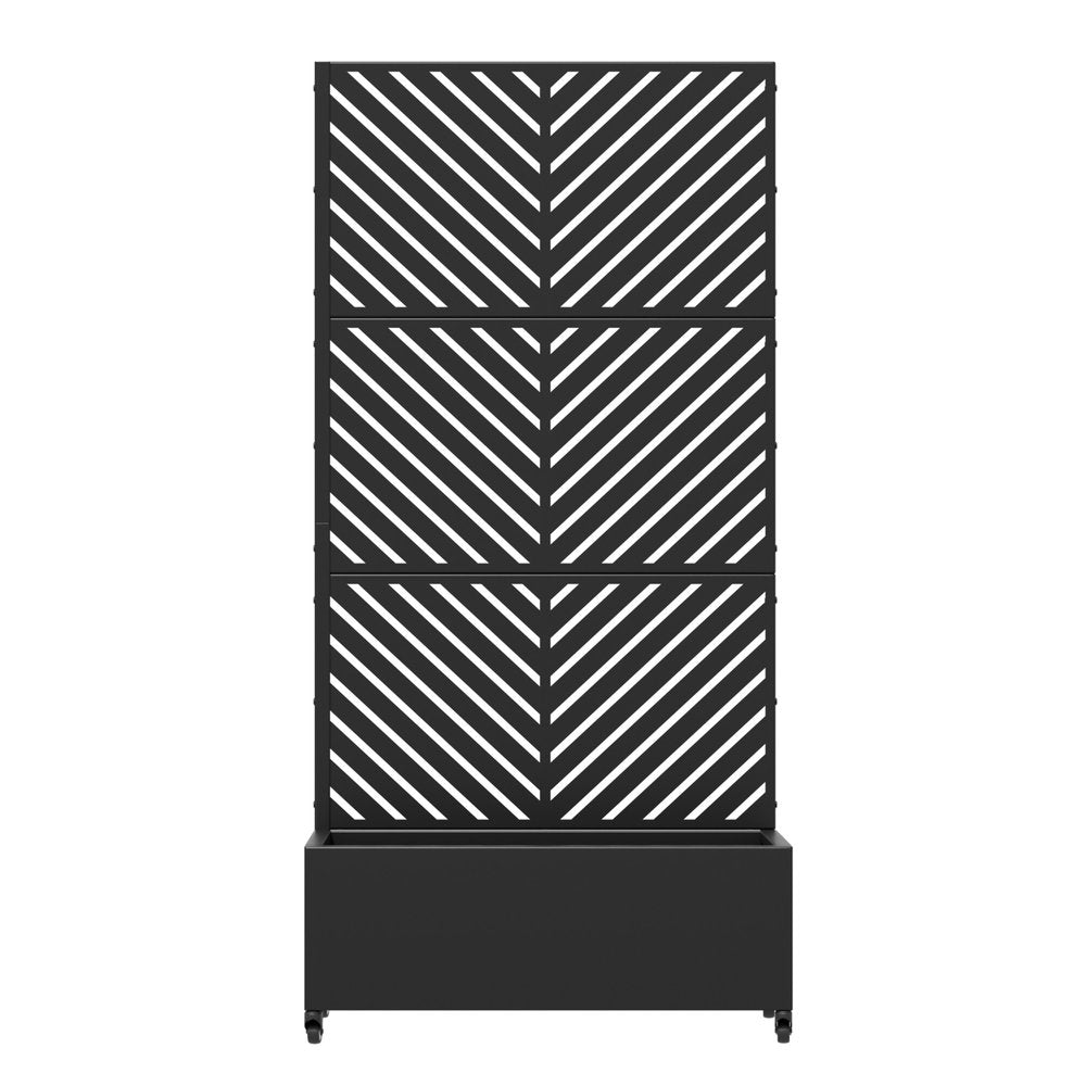 71" X 35" Black Galvanized Metal Rectangular Planter Box