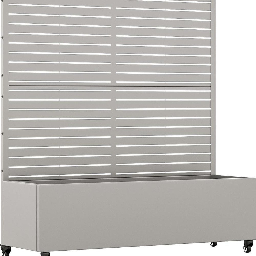 47" X 47" Gray Galvanized Metal Rectangular Planter Box