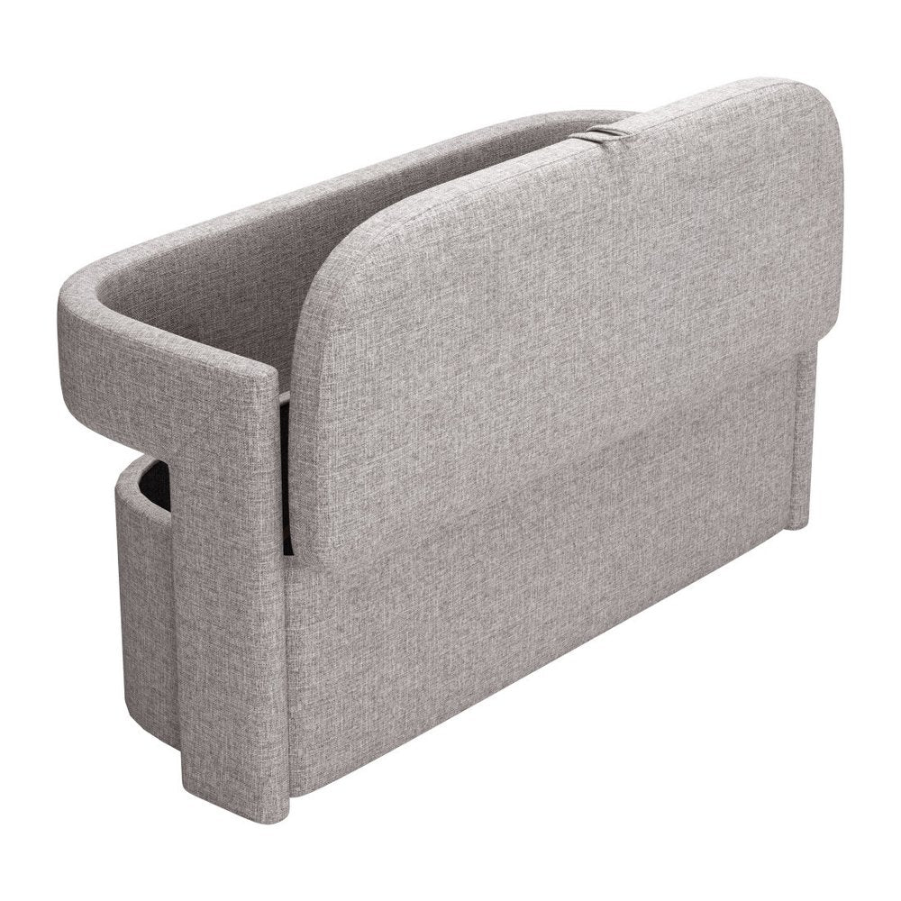 55" Gray Fabric Upholstered Storage Bench With Flip Top