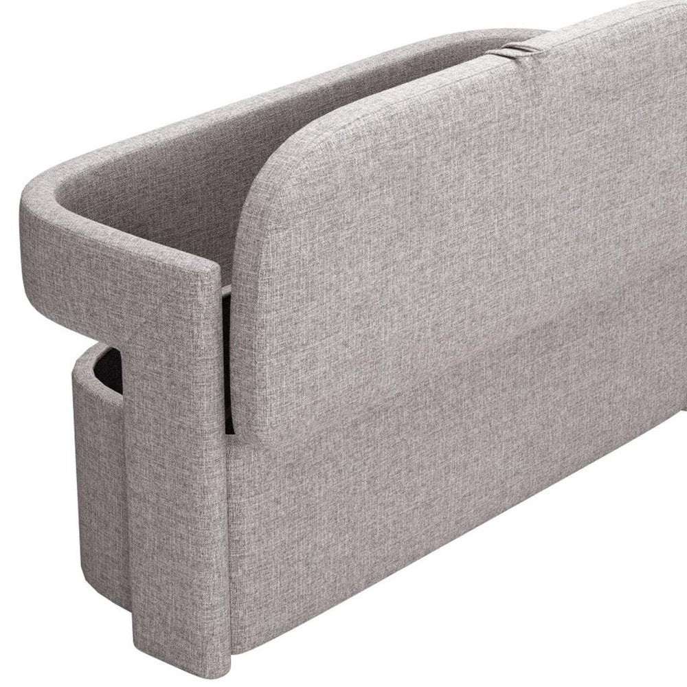 55" Gray Fabric Upholstered Storage Bench With Flip Top