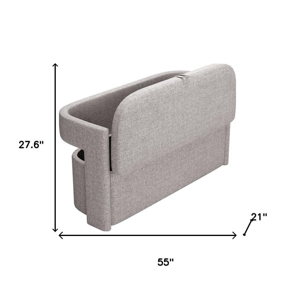 55" Gray Fabric Upholstered Storage Bench With Flip Top