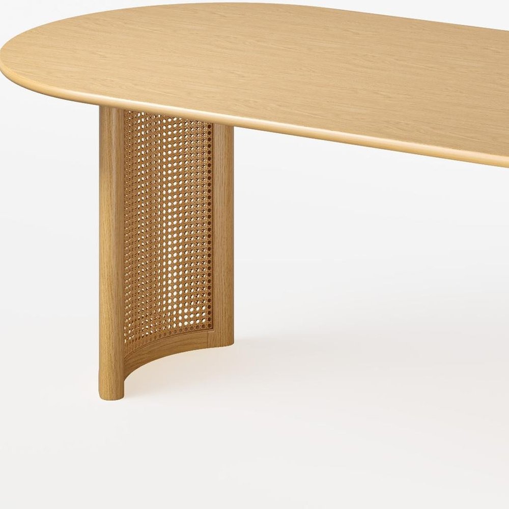 79" Natural Wood Double Pedestal Base Oval Dining Table