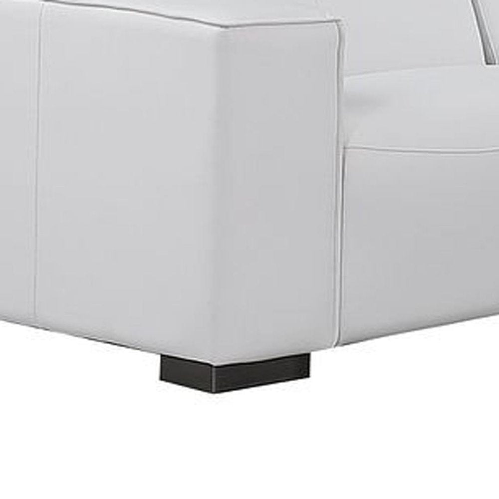 Two Piece White Genuine Leather Five Person Seating Set - SKU 721604