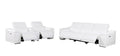 Two Piece White Genuine Leather Five Person Seating Set - 31.00" H x 107.00" W x 41.00" D on a white background