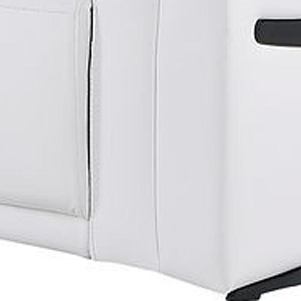 Two Piece White Italian Leather Five Person Seating Set - SKU 721642 close-up detail