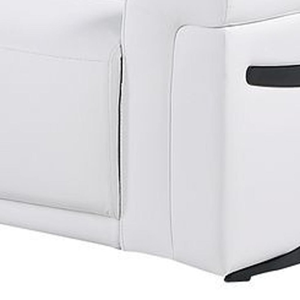 Two Piece White Italian Leather Five Person Seating Set - SKU 721642 on a white background