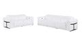 Two Piece White Italian Leather Five Person Seating Set - SKU 721642 on a white background