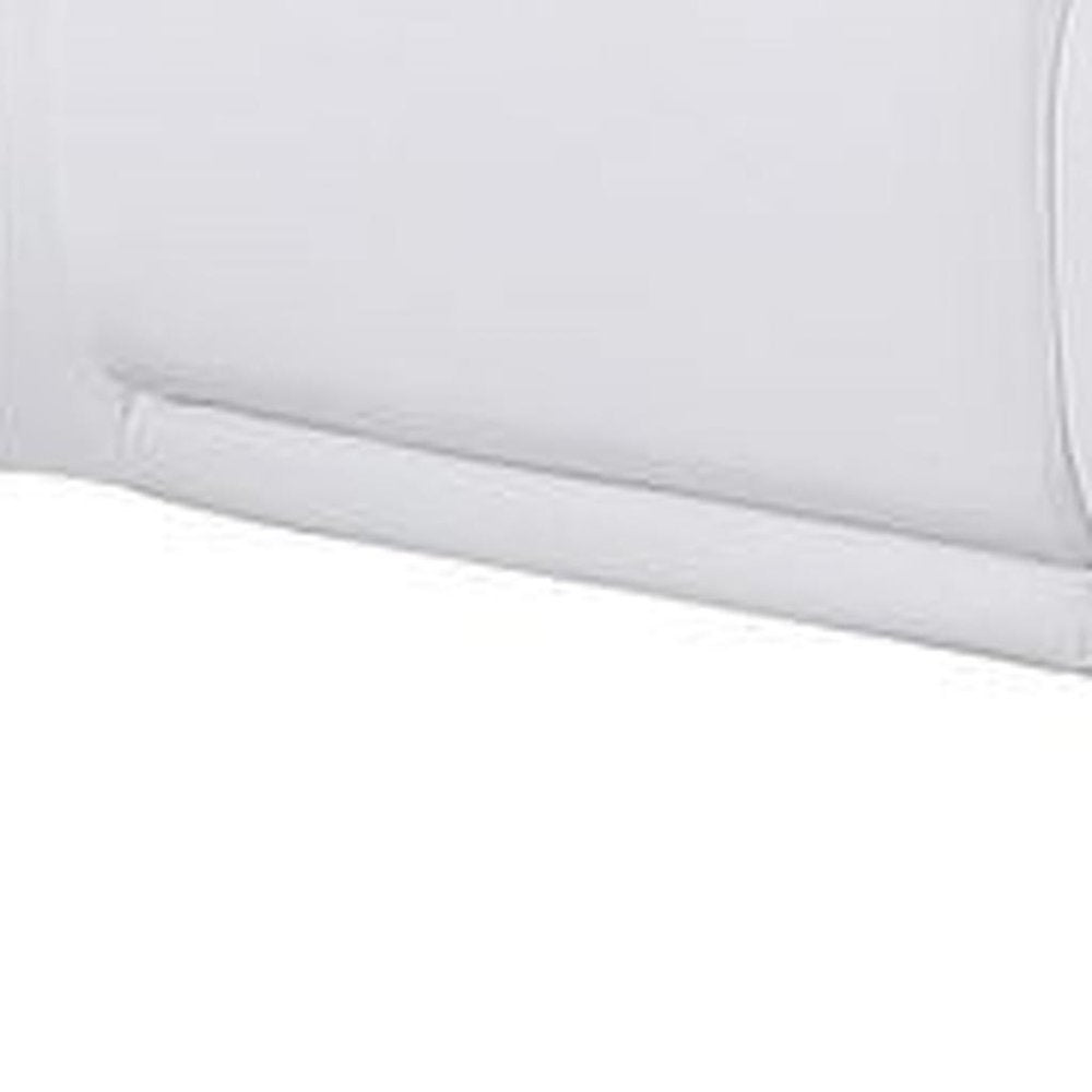 Two Piece White Italian Leather Five Person Seating Set