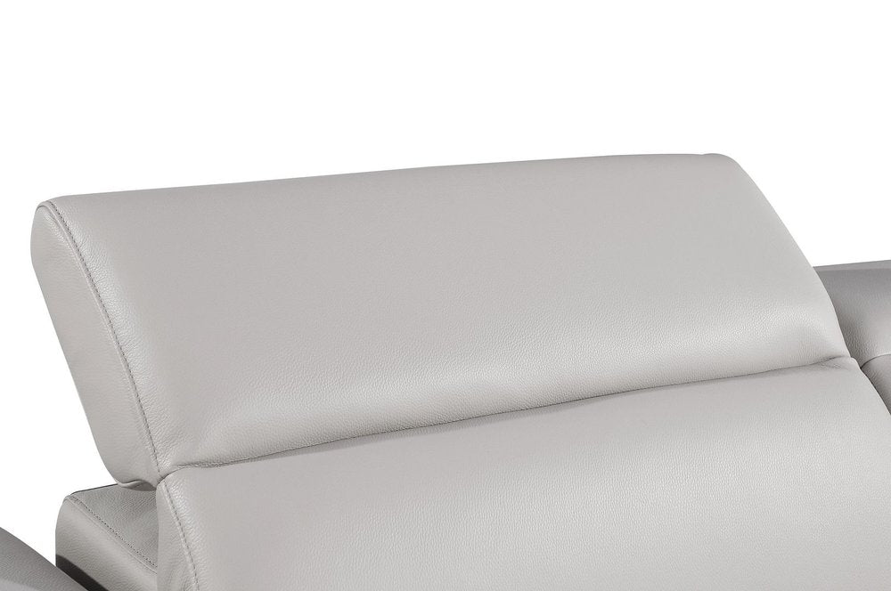 Two Piece Dark Gray Italian Leather Five Person Seating Set