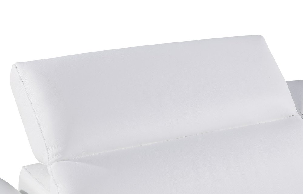 Two Piece White Italian Leather Five Person Seating Set