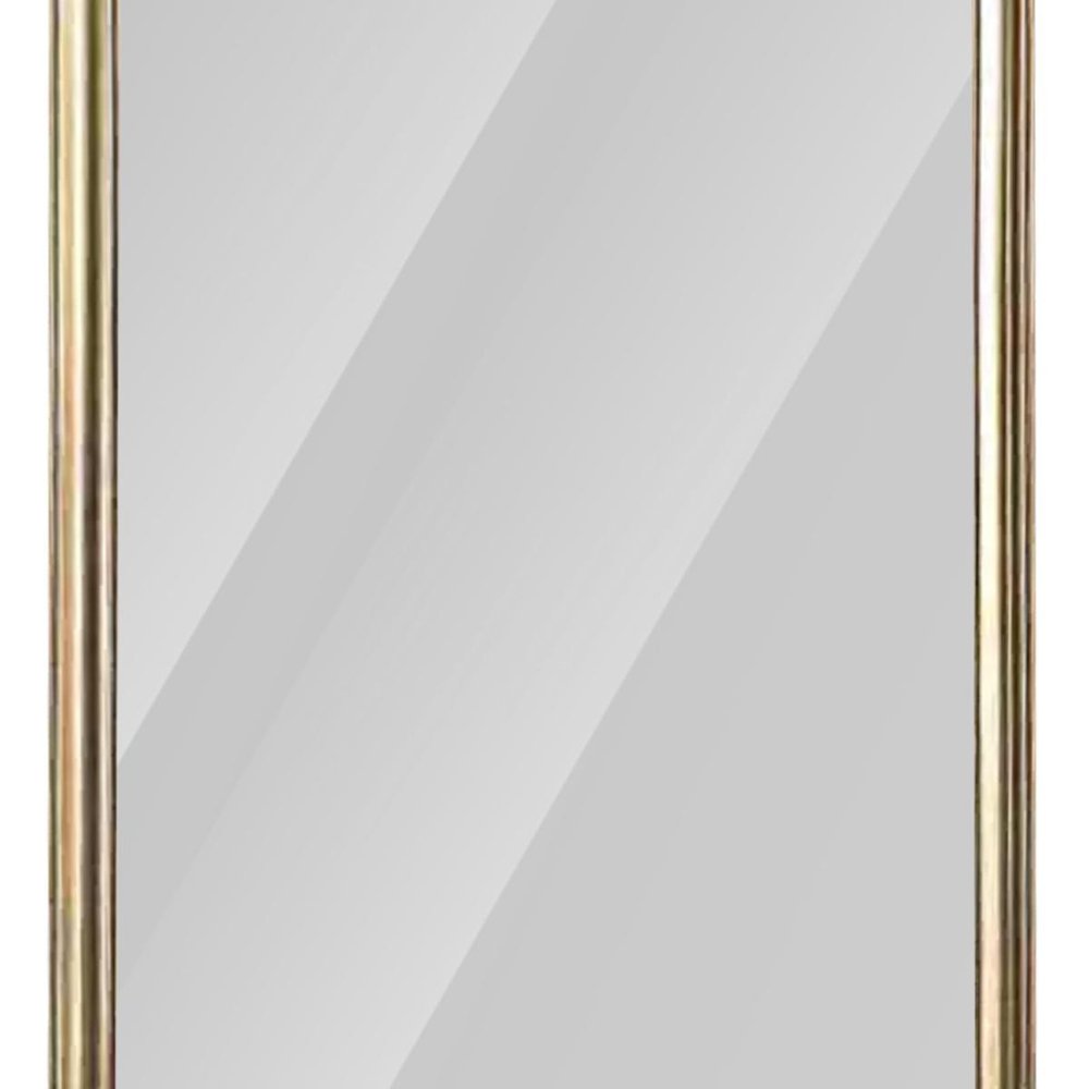 71" Golden Brown Wood Wall Mounted And Leaning Framed Full Length Mirror close-up detail