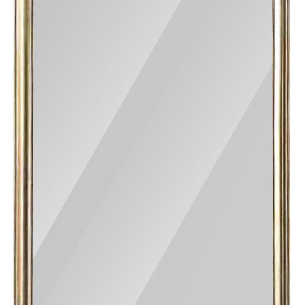 71" Golden Brown Wood Wall Mounted And Leaning Framed Full Length Mirror close-up detail