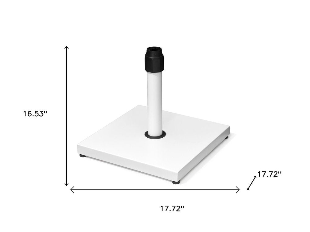 White Market Umbrella Steel In Ground Adjustable Umbrella Base