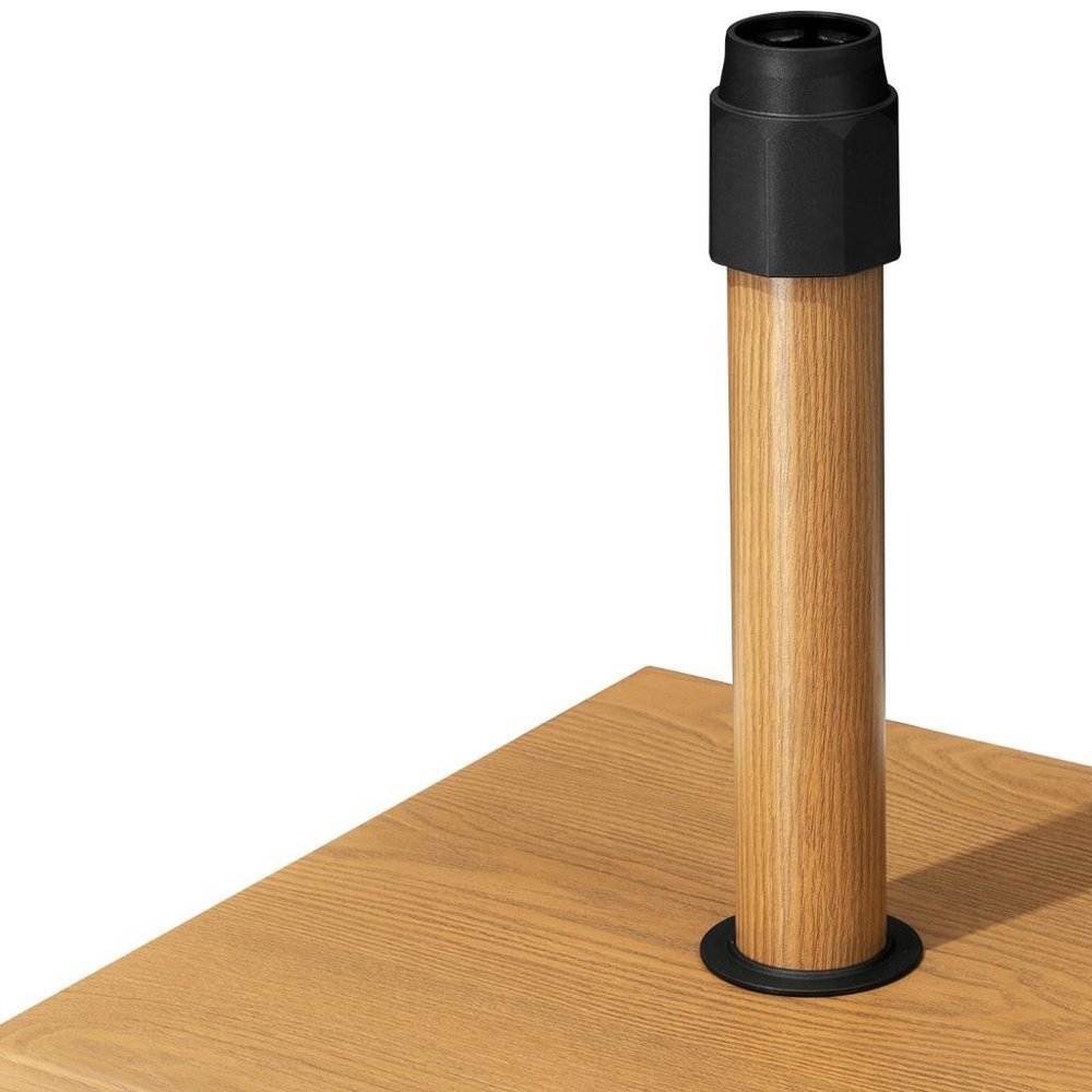 Light Brown Market Umbrella Steel In Ground Adjustable Umbrella Base With Wheels - 16.53" H x 17.72" W x 17.72" D
