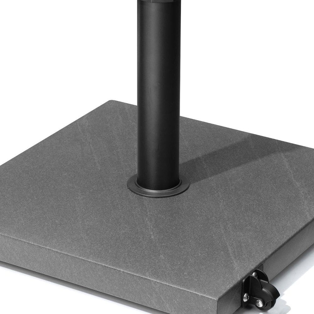 Gray Market Umbrella Steel In Ground Adjustable Umbrella Base With Wheels - 16.53" H x 17.72" W x 17.72" D