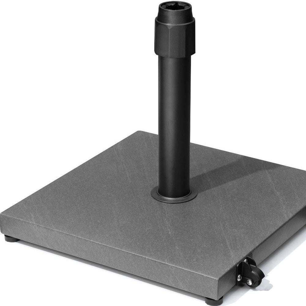 Gray Market Umbrella Steel In Ground Adjustable Umbrella Base With Wheels - 16.53" H x 17.72" W x 17.72" D