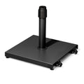 Black Market Umbrella Steel In Ground Adjustable Umbrella Base With Wheels - 16.53" H x 17.72" W x 17.72" D on a white background
