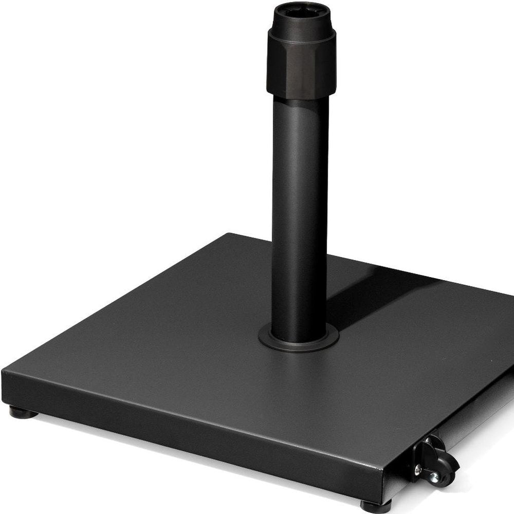 Black Market Umbrella Steel In Ground Adjustable Umbrella Base With Wheels - 16.53" H x 17.72" W x 17.72" D