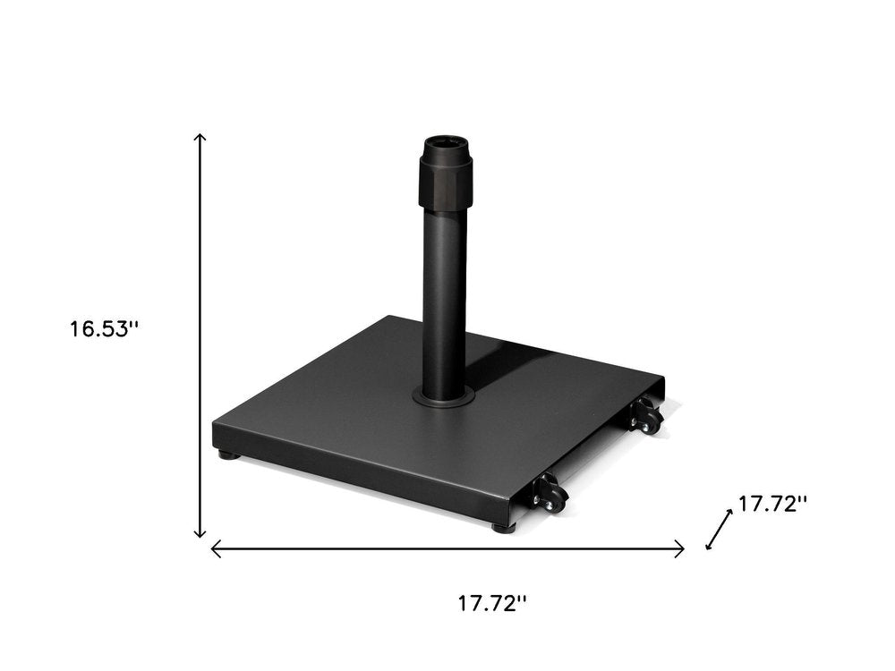 Black Market Umbrella Steel In Ground Adjustable Umbrella Base With Wheels - 16.53" H x 17.72" W x 17.72" D
