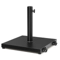Black Market Umbrella Steel In Ground Adjustable Umbrella Base With Wheels - 17.12" H x 17.72" W x 17.72" D on a white background