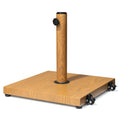 Light Brown Market Umbrella Steel In Ground Adjustable Umbrella Base With Wheels - 17.12" H x 17.72" W x 17.72" D on a white background