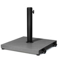 Gray Market Umbrella Steel In Ground Adjustable Umbrella Base With Wheels - 17.12" H x 17.72" W x 17.72" D on a white background
