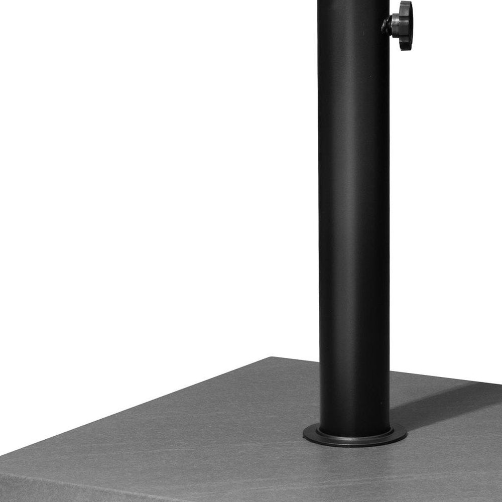 Gray Market Umbrella Steel In Ground Adjustable Umbrella Base With Wheels - 17.12" H x 17.72" W x 17.72" D