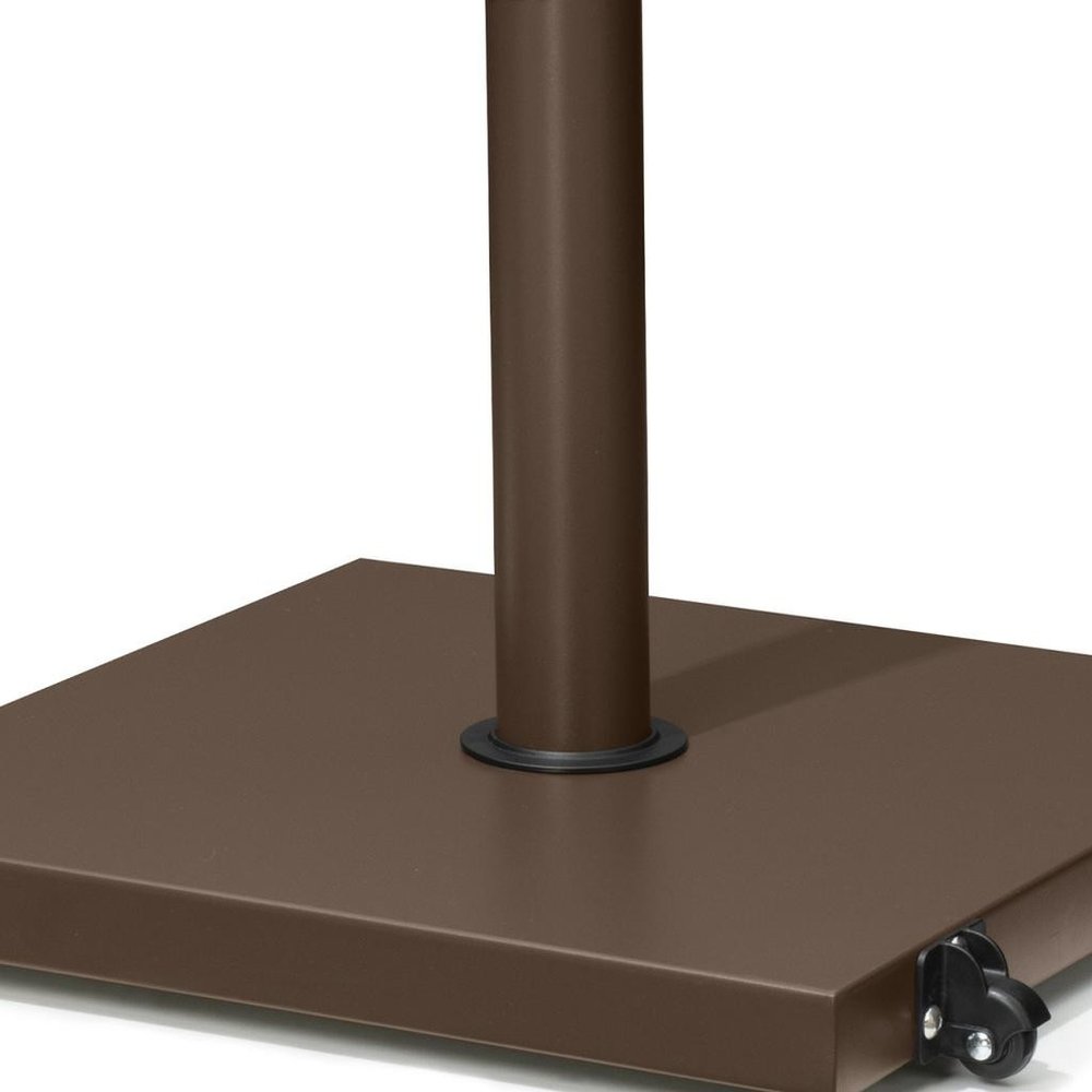 Brown Market Umbrella Steel In Ground Adjustable Umbrella Base With Wheels