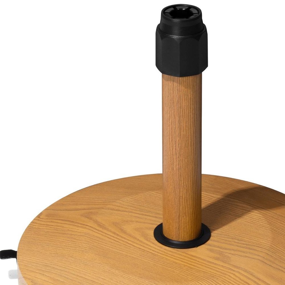 Light Brown Market Umbrella Steel In Ground Adjustable Umbrella Base With Wheels - 19.30" H x 18.90" W x 18.90" D