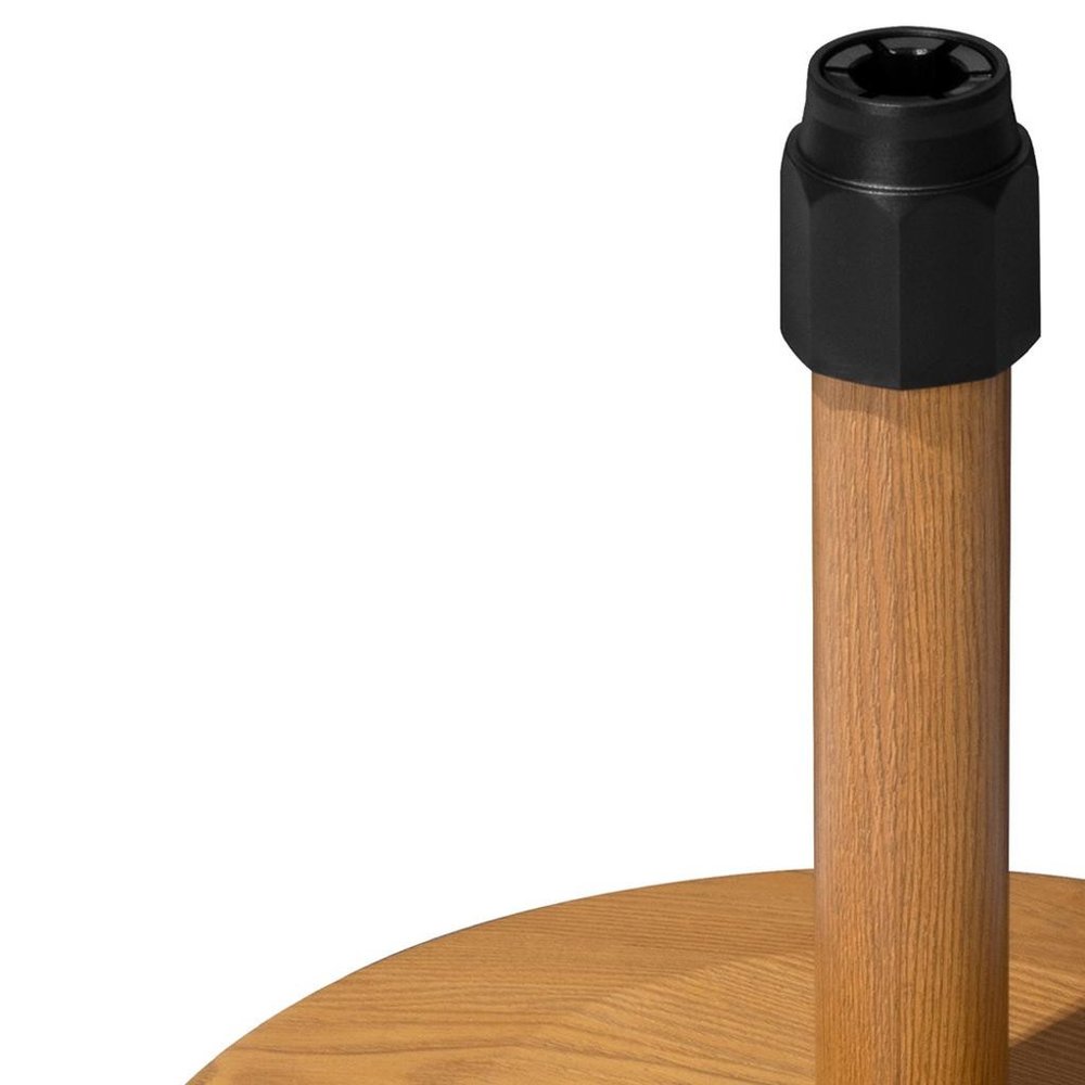 Light Brown Market Umbrella Steel In Ground Adjustable Umbrella Base With Wheels - 19.30" H x 18.90" W x 18.90" D