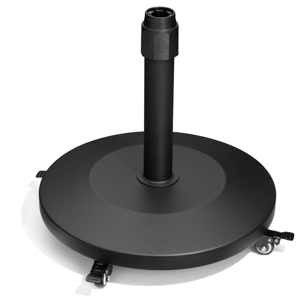 Black Market Umbrella Steel In Ground Adjustable Umbrella Base With Wheels - 19.30" H x 18.90" W x 18.90" D