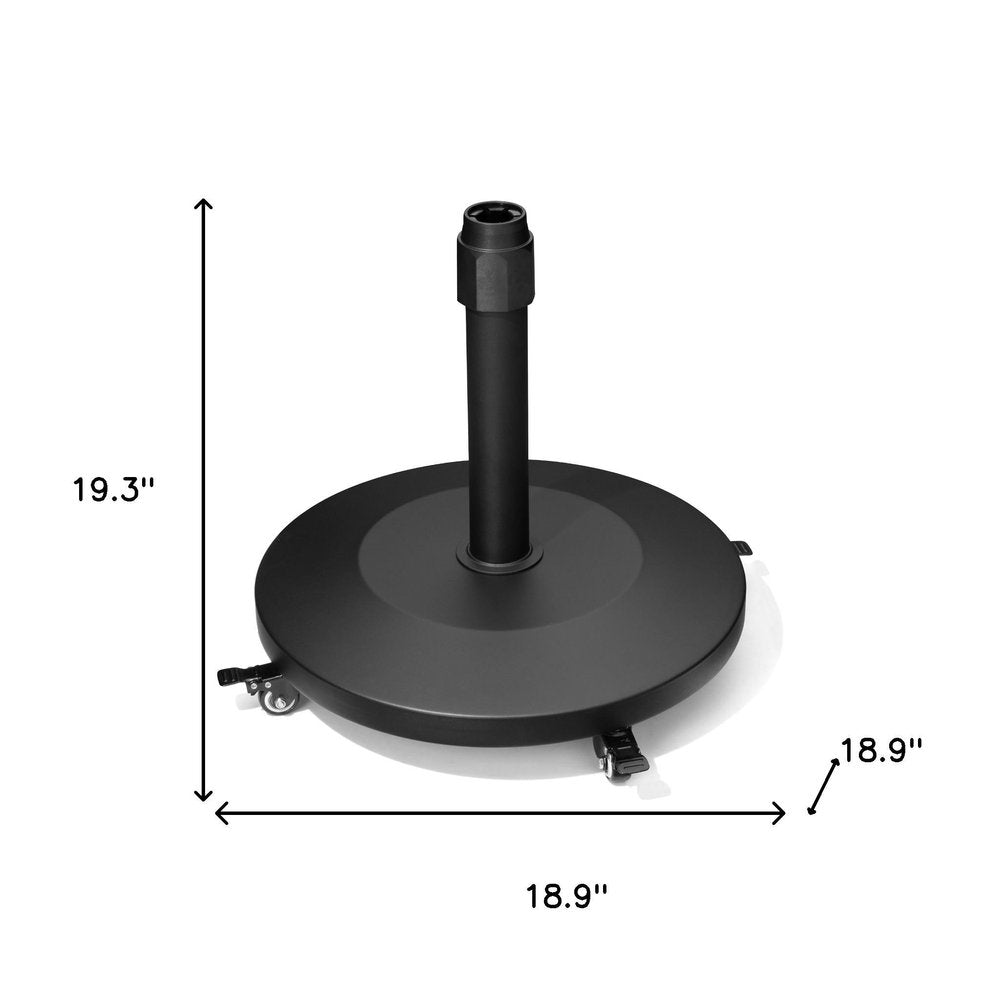 Black Market Umbrella Steel In Ground Adjustable Umbrella Base With Wheels - 19.30" H x 18.90" W x 18.90" D