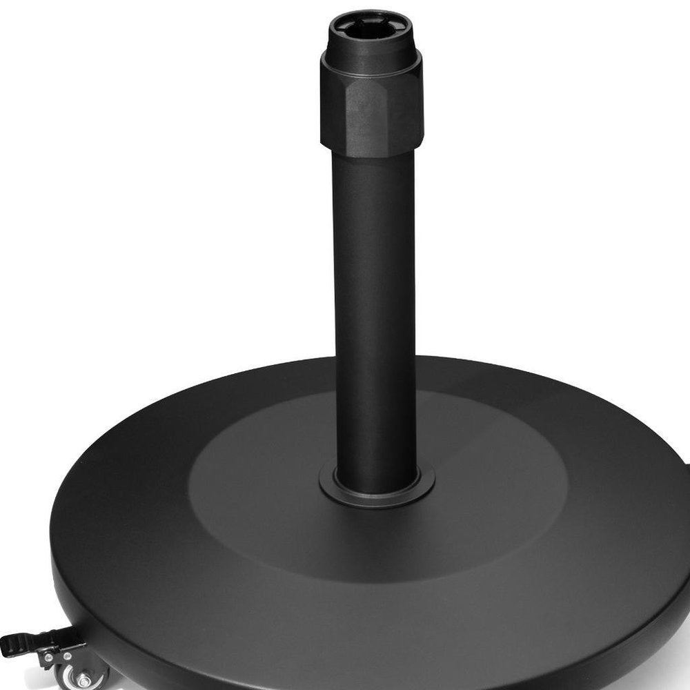 Black Market Umbrella Steel In Ground Adjustable Umbrella Base With Wheels - 18.90" H x 18.90" W x 18.90" D