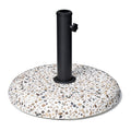 Stone Market Umbrella Steel In Ground Adjustable Umbrella Base - 13.58" H x 17.52" W x 17.52" D on a white background