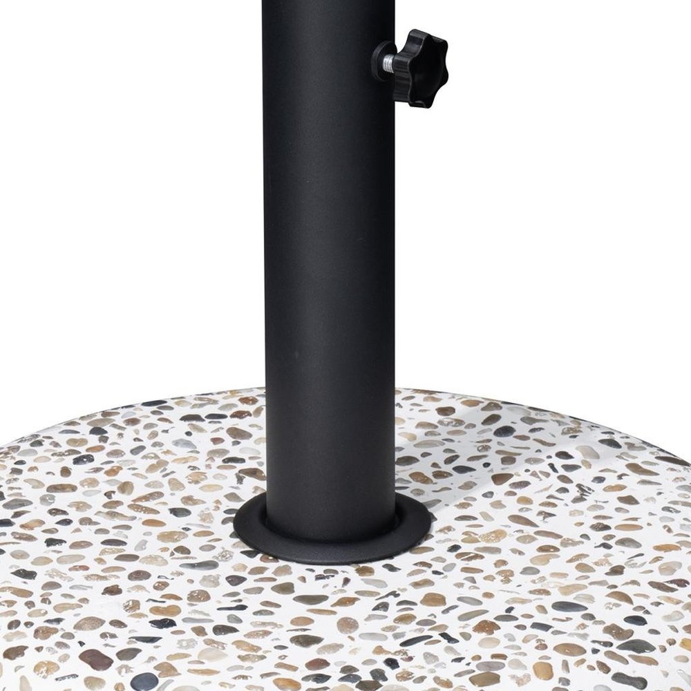 Stone Market Umbrella Steel In Ground Adjustable Umbrella Base - 13.58" H x 17.52" W x 17.52" D