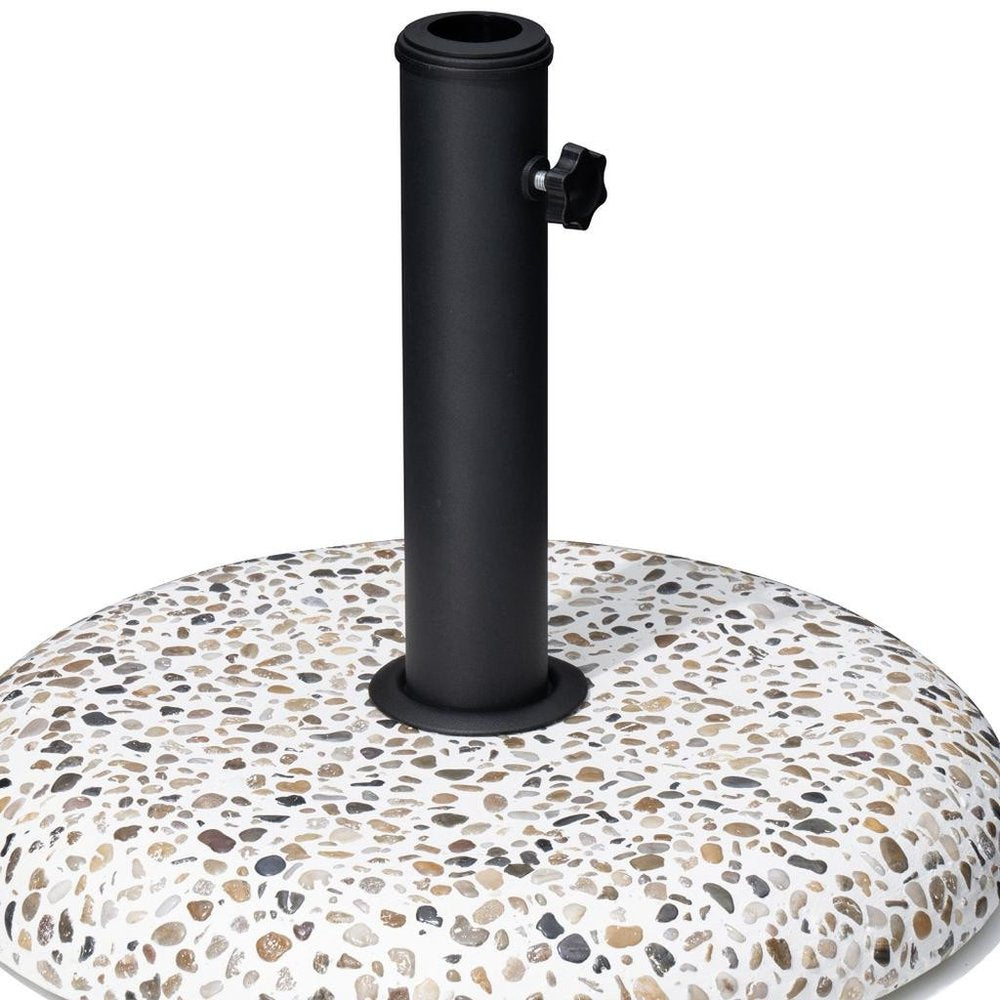 Stone Market Umbrella Steel In Ground Adjustable Umbrella Base - 13.58" H x 17.52" W x 17.52" D