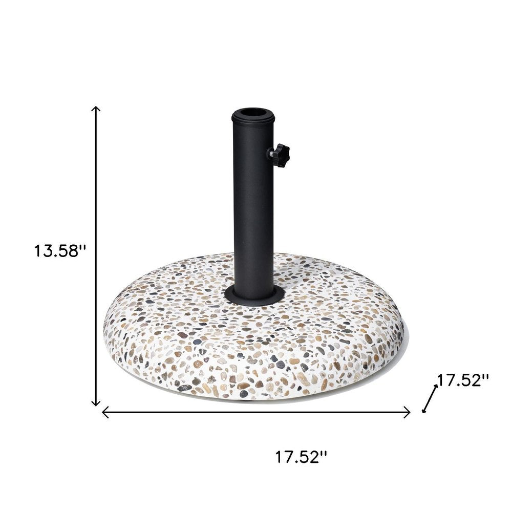 Stone Market Umbrella Steel In Ground Adjustable Umbrella Base - 13.58" H x 17.52" W x 17.52" D